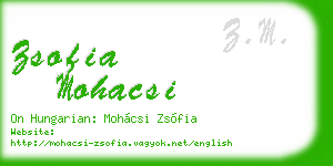 zsofia mohacsi business card