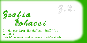 zsofia mohacsi business card
